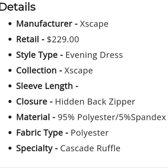 Xscape evening dress, size 8 - Picture 4 of 4